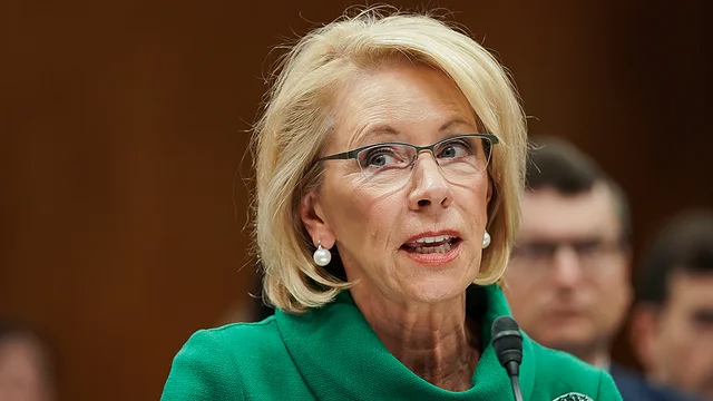thehill's tweet photo. DeVos issues rule barring colleges from granting coronavirus relief funds to DACA recipients https://t.co/uBmTcfCiQk https://t.co/BrBszuGLBQ