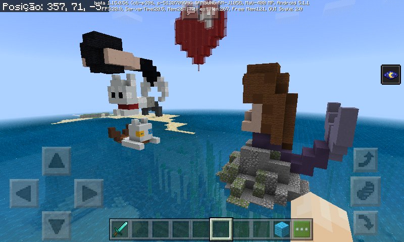 NMinecraft786's tweet photo. @netolab_ Eu fiz a bruna versão sereia batendo palma, Pq você é o espirro versão tritão estão pulando. O coquinho não está pulando Pq ele está com preguiça 
  (Obs:fiz no criativo e demorei 2horas espero que me escolhão por favor) https://t.co/8wuXt01yJZ