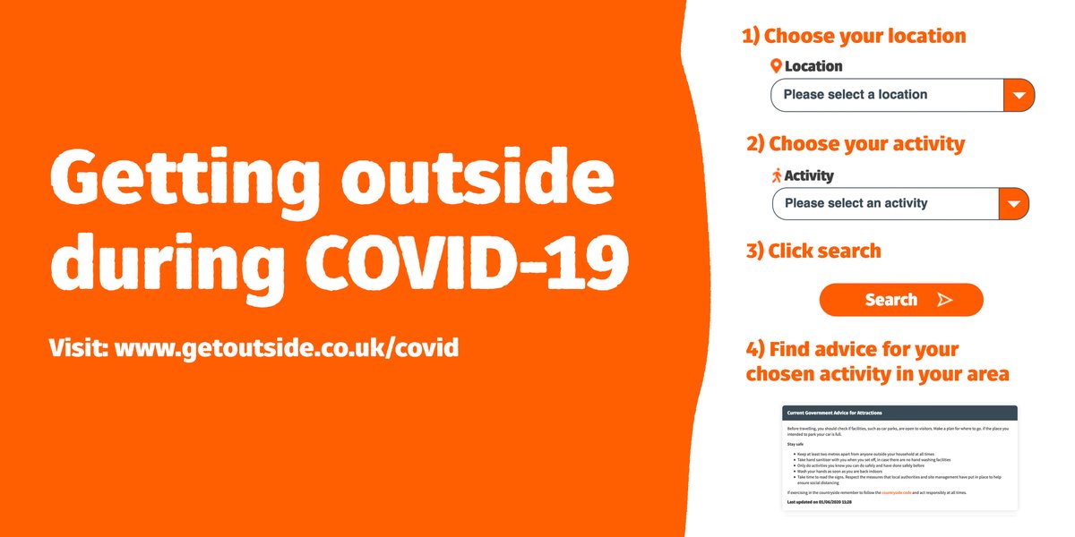 Ordnance Survey (@ordnancesurvey) on Twitter photo As government restrictions ease around #Covid19, it can be confusing to know how to #GetOutside safely in the UK.
Working with <a href="/NaturalEngland/">Natural England</a>, <a href="/OSleisure/">OS Leisure</a> has created an online tool to help you decide where to go and what to do👉 ow.ly/lxeZ50A5bvO As government restrictions ease around #Covid19, it can be confusing to know how to #GetOutside safely in the UK.
Working with <a href="/NaturalEngland/">Natural England</a>, <a href="/OSleisure/">OS Leisure</a> has created an online tool to help you decide where to go and what to do👉 ow.ly/lxeZ50A5bvO