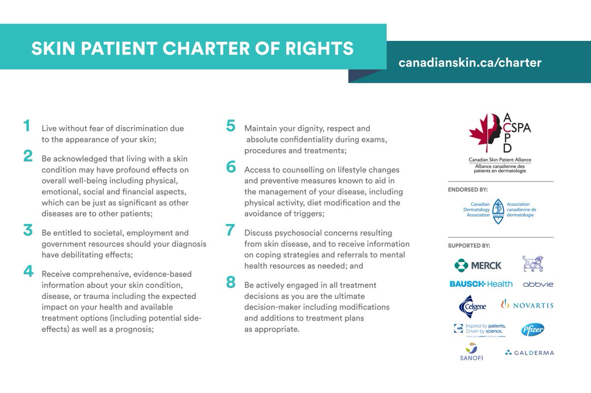 A Skin Patient Charter of Rights was launched by <a href="/CanadianSkin/">Canadian Skin Patient Alliance</a> in 2019. To learn how this Charter was developed and what it means to patients, check out this new open access <a href="/JCMS1926/">JCMS</a> podcast: podcasts.apple.com/ca/podcast/imp…