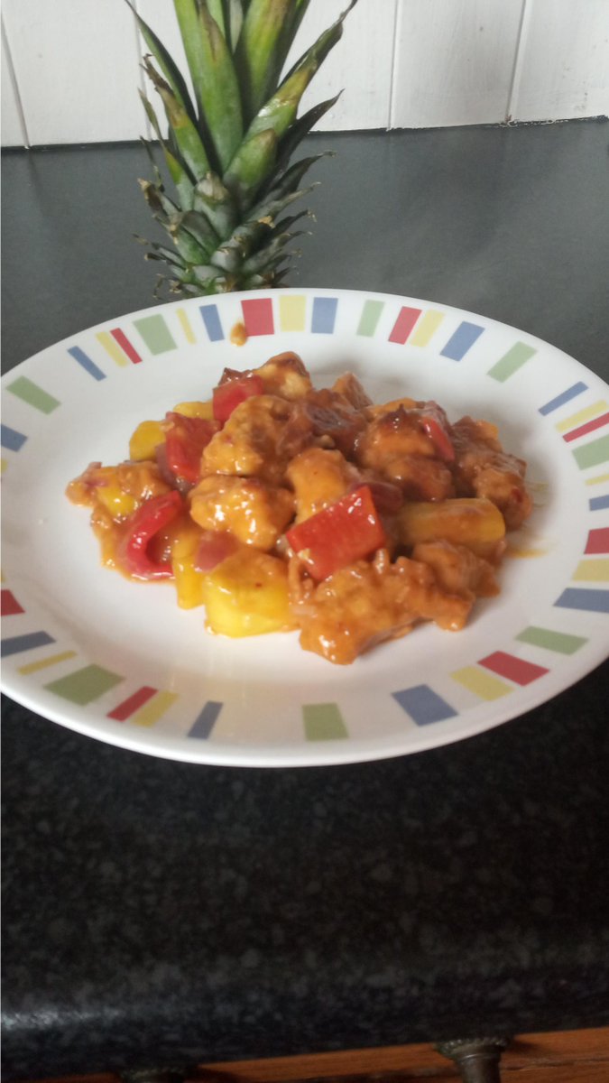 FoodCorpus1's tweet photo. Well done to Leona for cooking this healthy pineapple chicken dish with her family! Treatwise Tuesday and Together Thursday's challenges done! Da iawn!! https://t.co/WBotGQdI0C