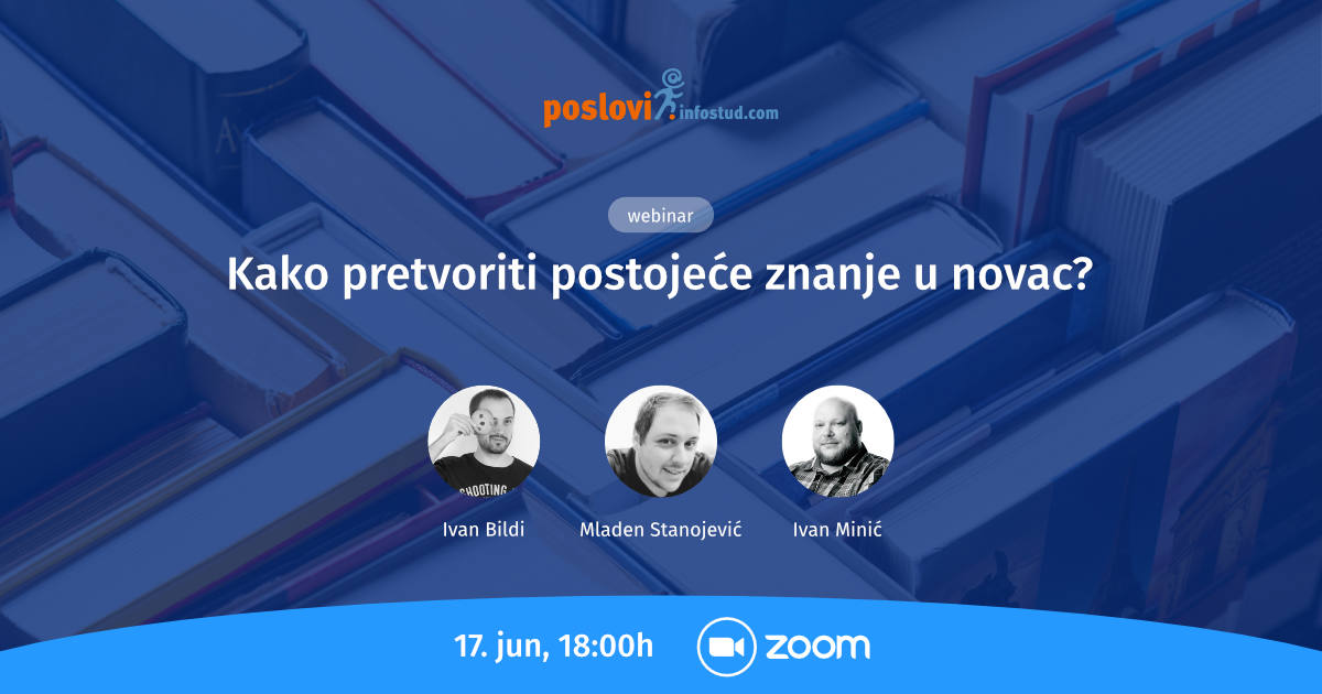 Za sve one koji bi voleli da rade od kuće, za sve one koji imaju ideju a ne znaju kako da je realizuju, ali i za one koji su na početku svog malog biznisa, naši sagovornici će se truditi da odgonetnu sve nedoumice u vezi sa freelance poslovima. 
Prijava ⬇
poslovi.infostud.com/vesti/Kako-pre…