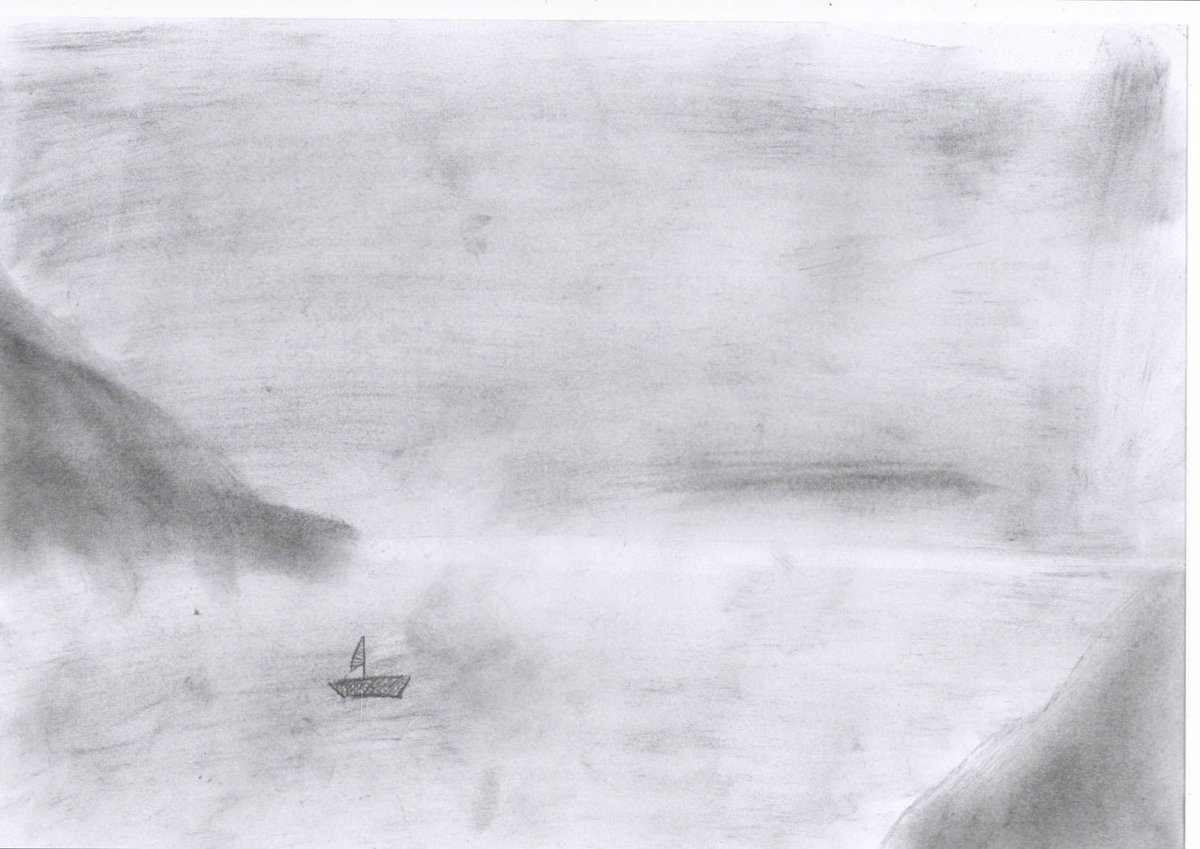 ArtDownsend's tweet photo. We’ve had another creative week, with lots of pupils joining in with the morning doodle and our afternoon art sessions. Our Artist of the Week is Annabel E in 4EF, who followed along with Wednesday’s doodle to create this beautifully atmospheric seascape @DownsendSchool https://t.co/SSM6N4bFaL