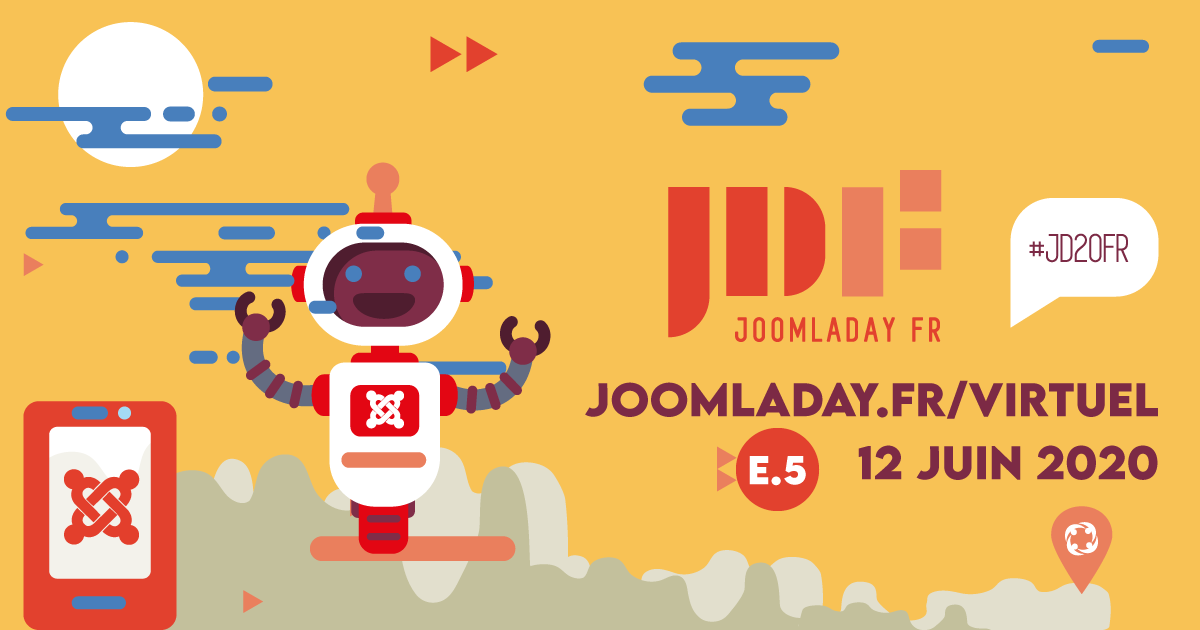 JoomlaDay virtuel #5 - A NE PAS RATER AUJOURD'HUI :
15 heures : Astroid, un template flexible et gratuit par Marc Dechèvre
16 heures : Webservices : un nouveau Monde s'ouvre avec Joomla4 par Alexandre Elisé
Les sessions seront en live sur Youtube : joomladay.fr/virtuel #jd20fr