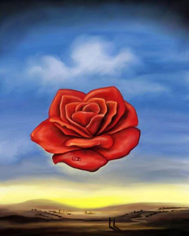 CAMontgomery1's tweet photo. Something beautiful to brighten up your feed; distraction from politics racism prejudice hate or whatever else troubles you 🌹#SalvadorDali #MeditativeRose (1958) #SingleRedRose #Surrealism #Flowers #ZenThoughts #PeaceOfMindMatters https://t.co/9rrixgCUs8