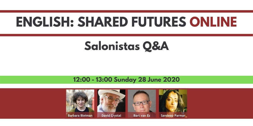 EngSharedFuture's tweet photo. Salonistas Q&amp;A| Sun 28 Jun 12:00 - 13:00 | #esfonline https://t.co/ZQua8mgZcZ

Book your place now: https://t.co/f4g0x13zaU

@UnivEnglish

@NATEfeed

@NaweWriters

@IES_London https://t.co/RgxazrNQnF