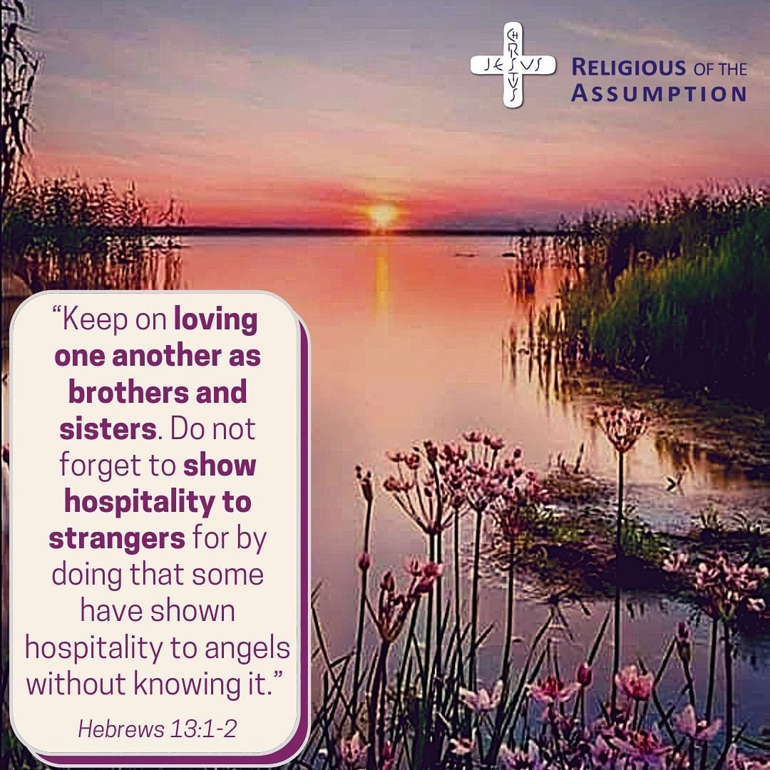 AssumptionRA's tweet photo. Let's take up the #challenge today and show love and welcome to all we are in contact with today, in every situation, either in person, online or over the phone. #ChristianVocation #love https://t.co/s6eZn8U4Ig