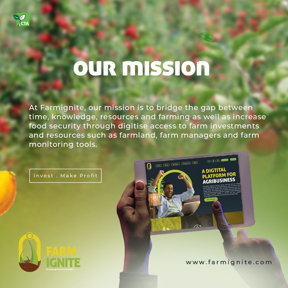 farmignite's tweet photo. #Farmignite helps you execute and accomplish your #agricultural goals. Make money and #empower smallholder #farmers! Visit our website for more info https://t.co/NBCcjLYQxg #invest #agriculture #foodsecurity #farmingafrica https://t.co/GoWNNqBUKA
