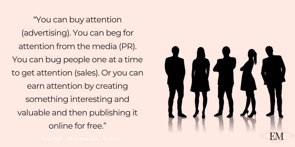 Emmanager_'s tweet photo. “You can earn attention by creating something interesting and valuable and then publishing it online for free.” – David  Meerman  Scott
#ecommerce #emmanager #DigitalMarketingTips #socialmediamanager #socialmediaexpert #seo #DigitalMarketingStrategy #marketingstrategy #marketing https://t.co/BJpn1oYc5y