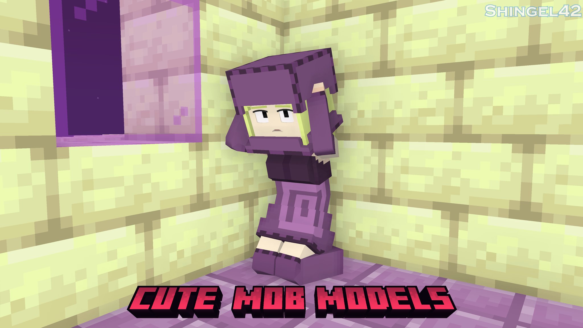 Shingel42 Shulker Girl From Cute Mob Models Addon Minecraft Cutemobmodels Mobtalker Mineimator