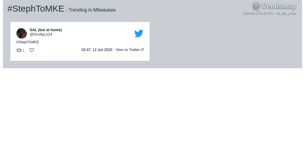 TrendsMilwaukee's tweet photo. #stephtomke is now trending in #Milwaukee

https://t.co/hQAXiWz4rq https://t.co/i6kjIopJRA