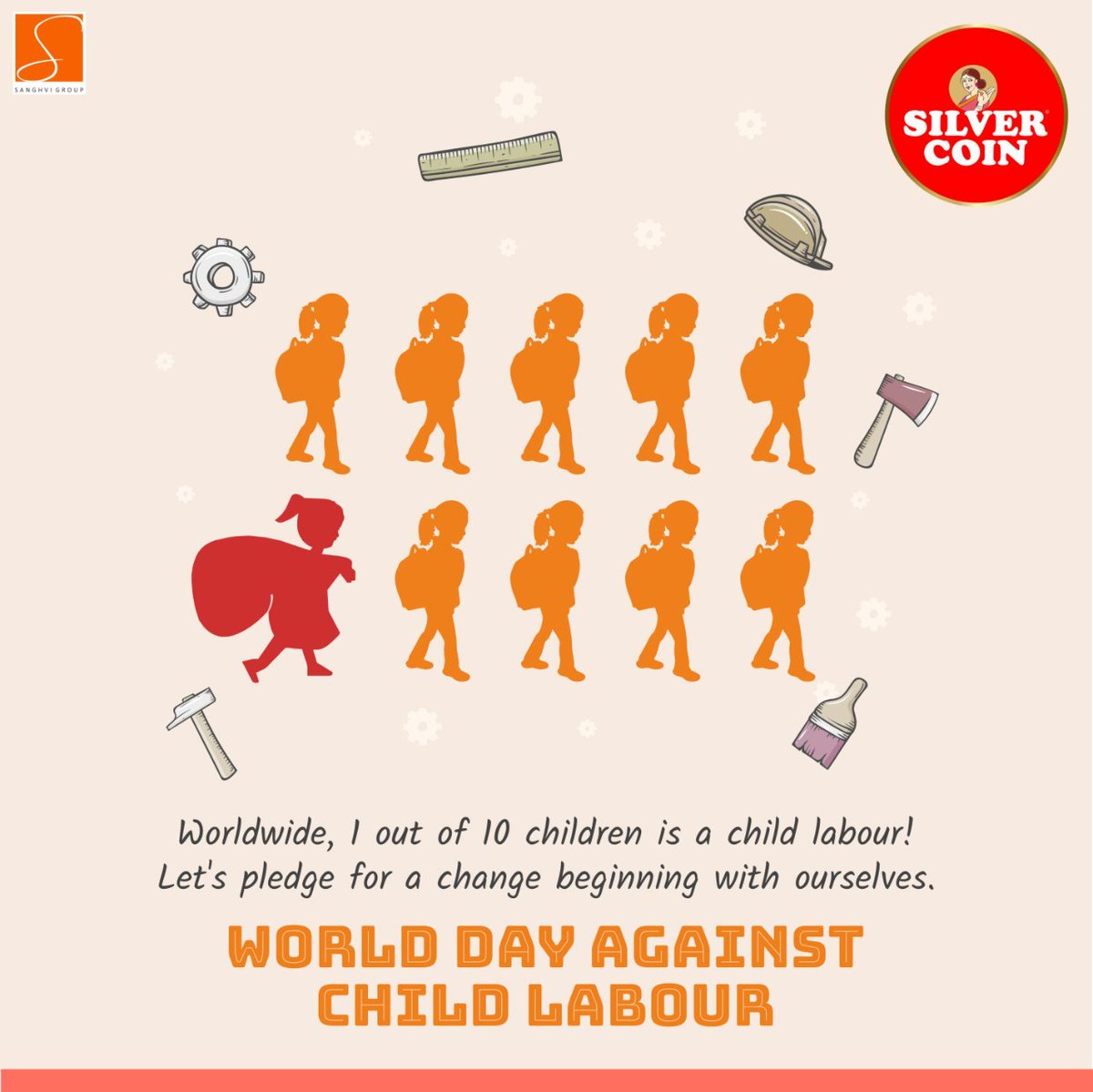 A large percent of 𝐜𝐡𝐢𝐥𝐝𝐫𝐞𝐧 are forced to do labour to support their families worldwide. It's upto us to stop that.

#WorldDayAgainstChildLabour #NoChildLabour #wdacl #childcare #education #childprotection #withoutchildlabour #StopChildLabour #Children #silvercoin #atta