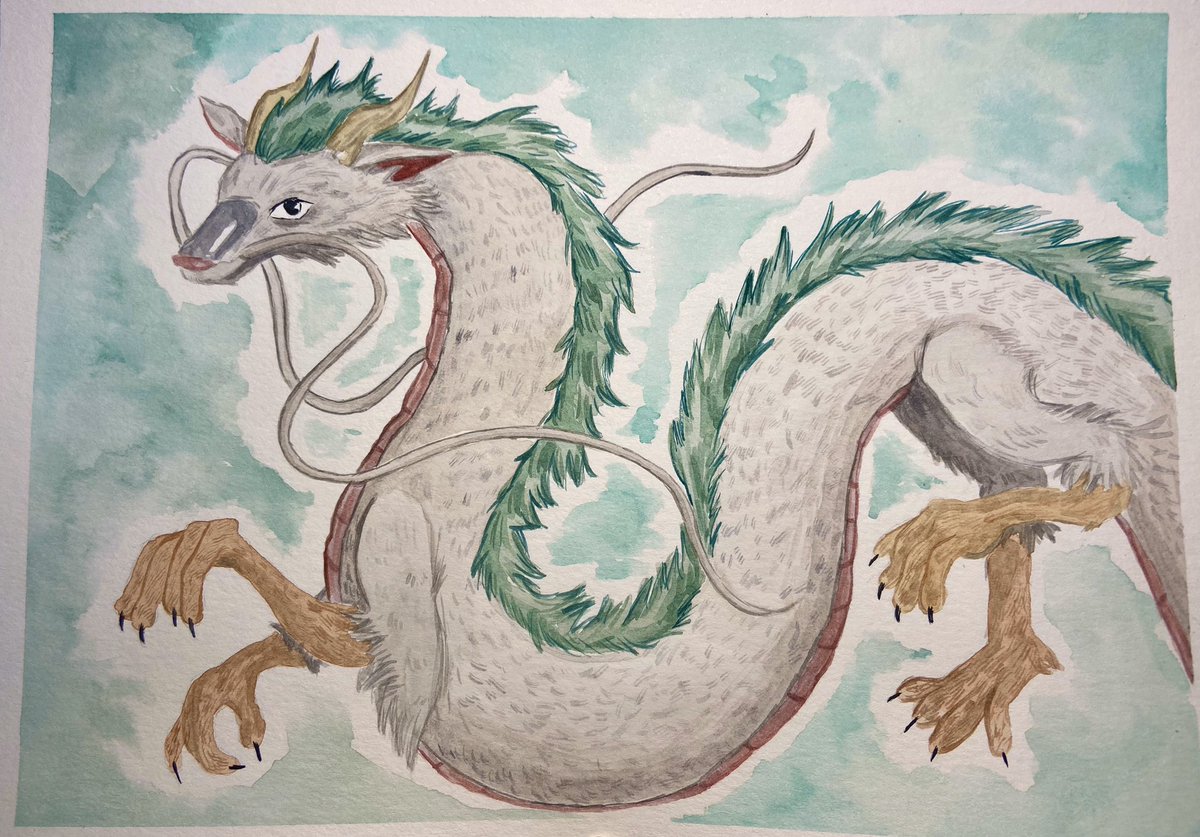 sabababaroo's tweet photo. haku from spirited away :) https://t.co/pbRN1O5qgs