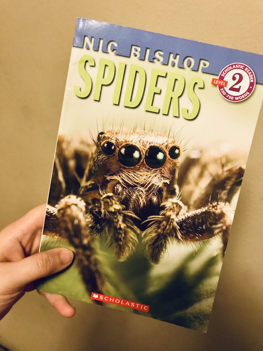 Chose some nonfiction today, 🕷 before 🛏.

Nic Bishop: Spiders (LVL2)

Fabulous and informative in a way that engaged the toddler to the preteen. Quick facts and detailed visuals. 
❤️ 📖 
#USESummer
#USELiteracy
#HauserReads
#StallionsDeserveIt