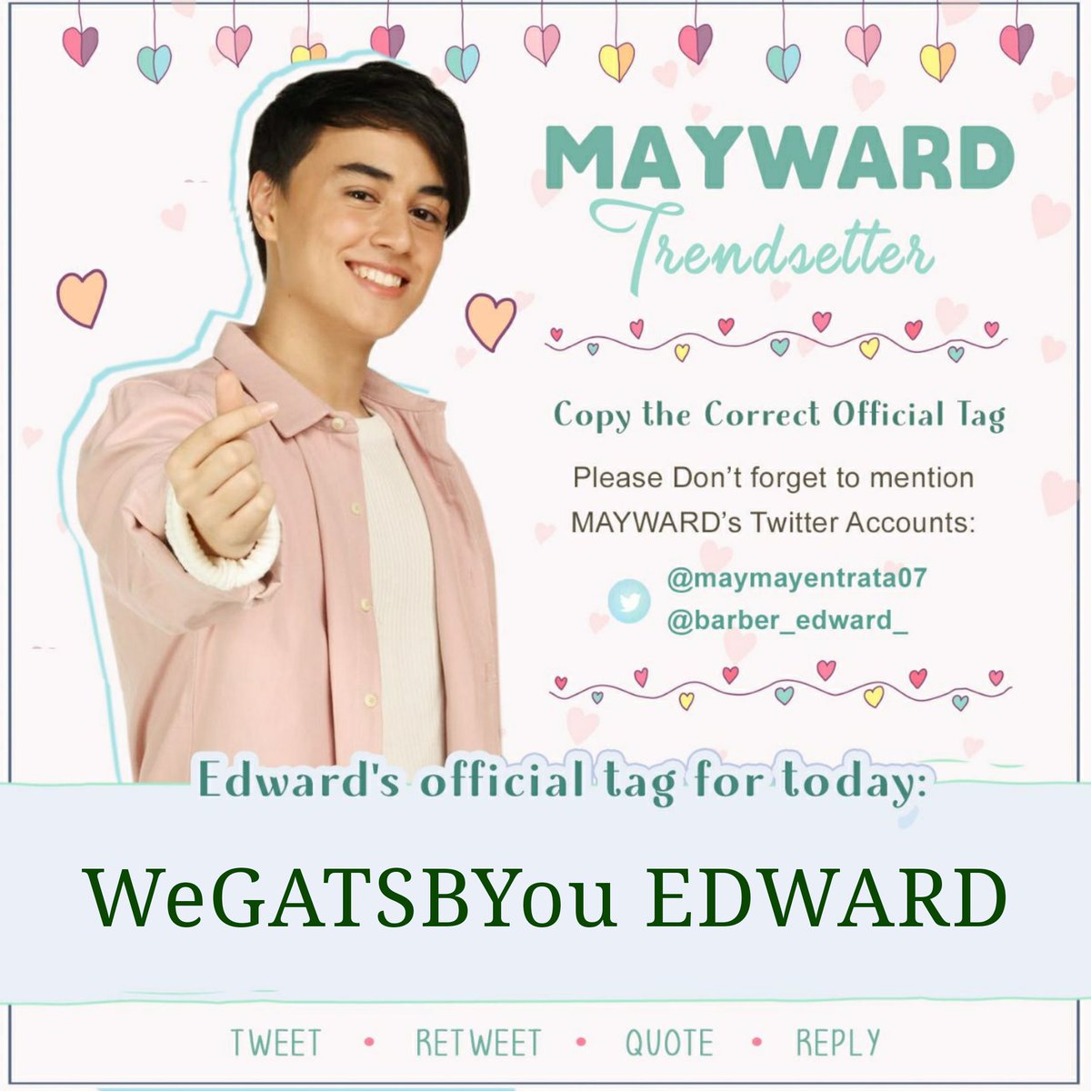 mwtrendsetter's tweet photo. "May we think of freedom not as the right to do as we please, but as the opportunity to do what is right."

To our Ultimate Gatsby Gent &amp; to the brand who believes &amp; trusts him: Thank you &amp; we got you!

OFFICIAL TAG:

WeGATSBYou EDWARD #MayWard 

@Barber_Edward_ @maymayentrata07 https://t.co/qzT1yfkfqS