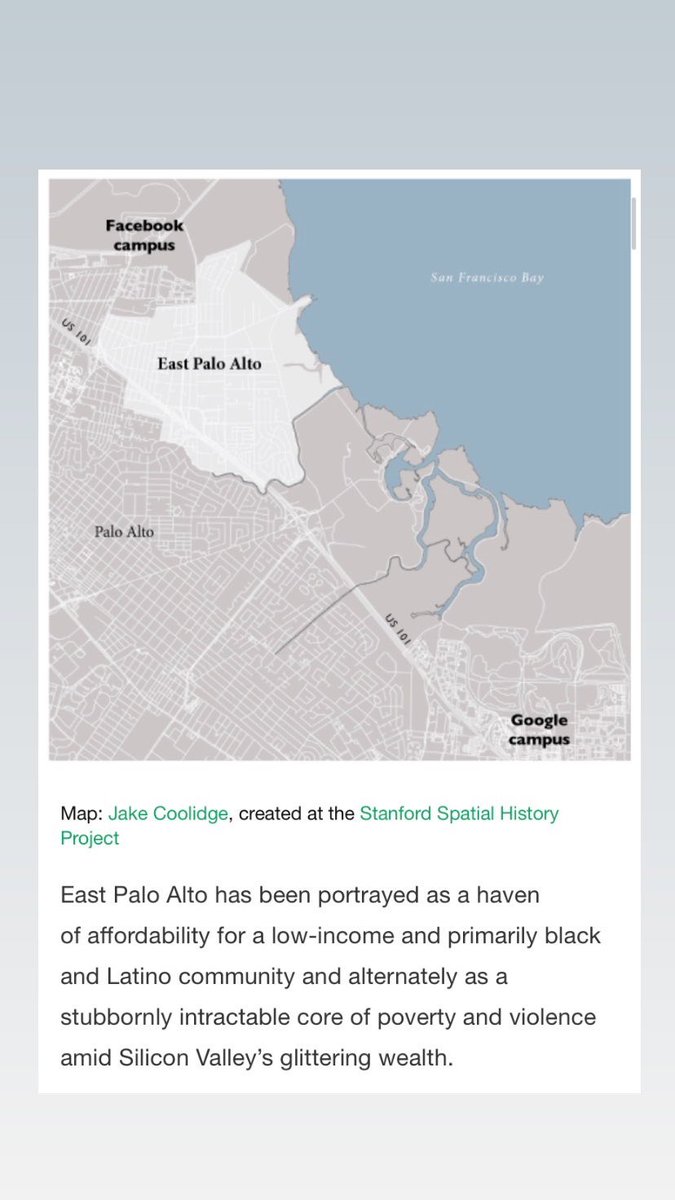katier721's tweet photo. I shared my summary of a 2015 article by @kimmaicutler on the history of East Palo Alto and how racist policies continue to affect our communities in the Bay Area - figured I’d share it here as well! (full article here: https://t.co/gJPQ1mAgvT) https://t.co/CeCvuRd583