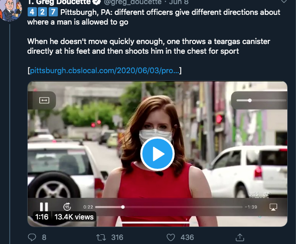 CherylMorrisW's tweet photo. #BlackLivesMatter #PoliceViolence #PoliceBrutality #PoliceReform #CopRiots #PoliceBrutalityPandemic #PeacefulProtesters #Cops #BLUEFALL #ACAB #PoliceThePolice
π Many thanks to @greg_doucette... for this incredible thread... π π
https://t.co/AomD72BnuK https://t.co/AESTifQOsG