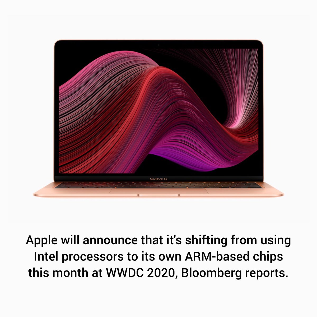 #Apple will announce that it's shifting from using #Intel #processors to its own #ARM-based chips this month at #WWDC 2020, #Bloomberg reports. 👌