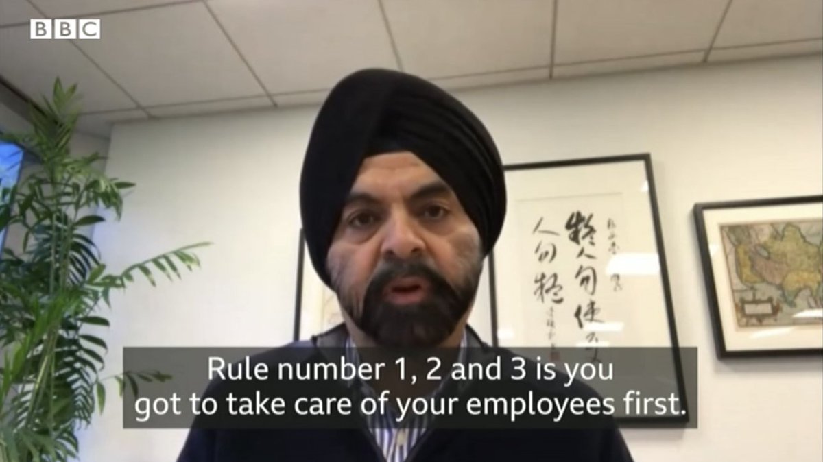 MastercardAP's tweet photo. #Mastercard CEO Ajay Banga speaks to @BBCWorld about how bad he thinks the #COVID19 crisis will get, how he’s thinking about employees and his top leadership tip for managing during a crisis. Watch now: https://t.co/DmX25U7CnK https://t.co/81C67PYPt4