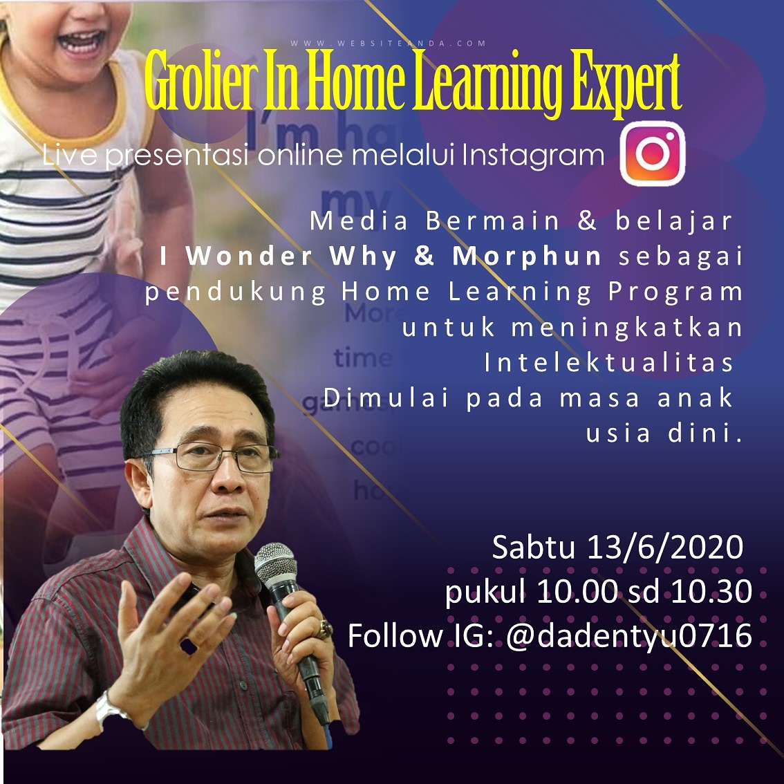 Grolierind_offc's tweet photo. Selamat pagi ayah bunda ...
Besok tgl 13 Juni 2020 pukul 10.00 - 10.30 wib ada sharing dan presentasi mengenai Peningkatan Intelektualitas dimulai dari sejak usia dini  oleh Bpk. Daden ..
Live di Instagram beliau @dadentyu0716 
Stay tune besok Ayah bunda ... Kita serap ilmunya .. https://t.co/SOfStg033w