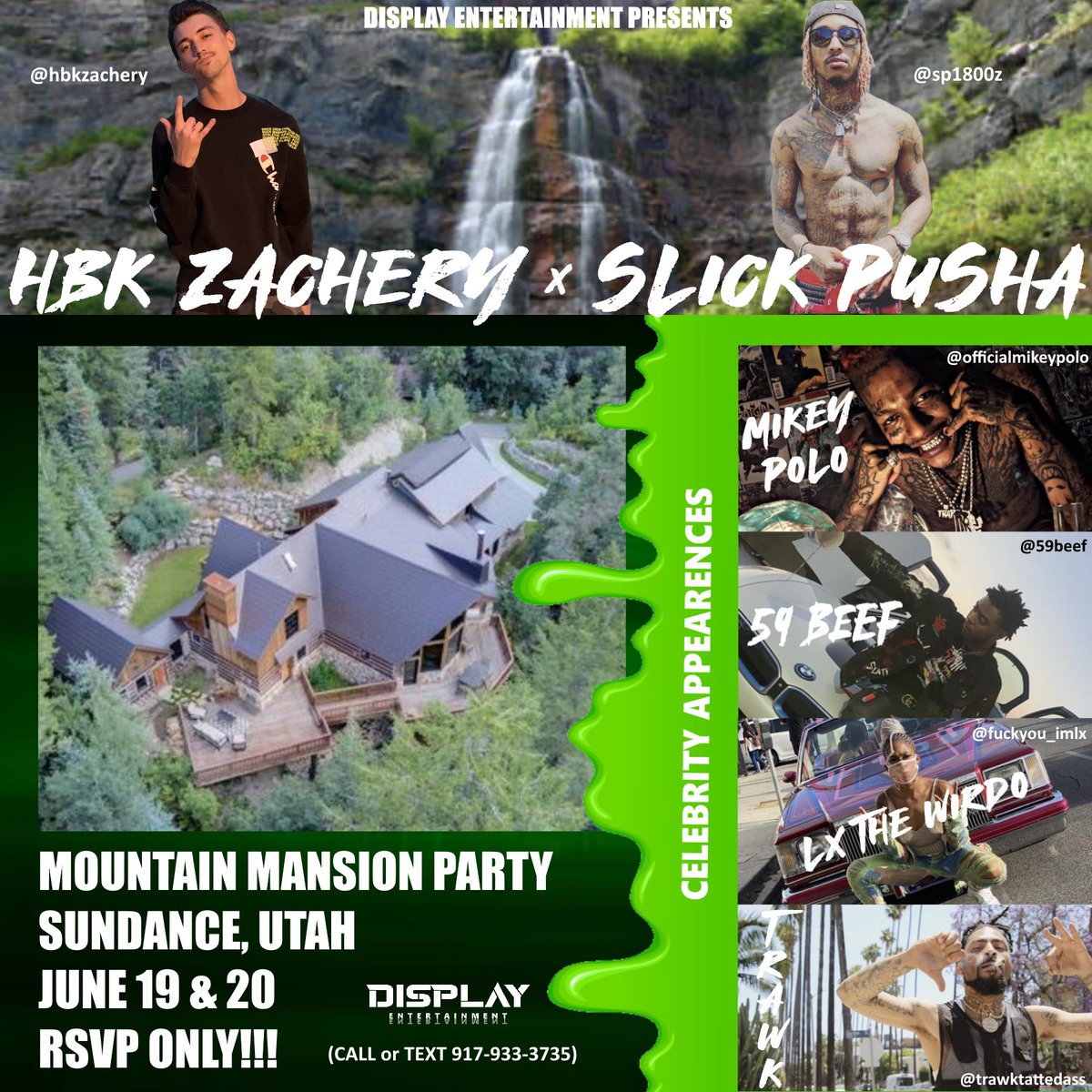 HBK_Zachery's tweet photo. This is going to be EPIC!!!

🏔 MOUNTAIN MANSION PARTY🏔

Limiting number of guests so get you tickets ASAP. Repost &amp; DM me for big discount codes 💯

2 DAY EVENT JUNE 19 &amp; 20
https://t.co/e7ciCoCurv https://t.co/WNaIQH2hVV