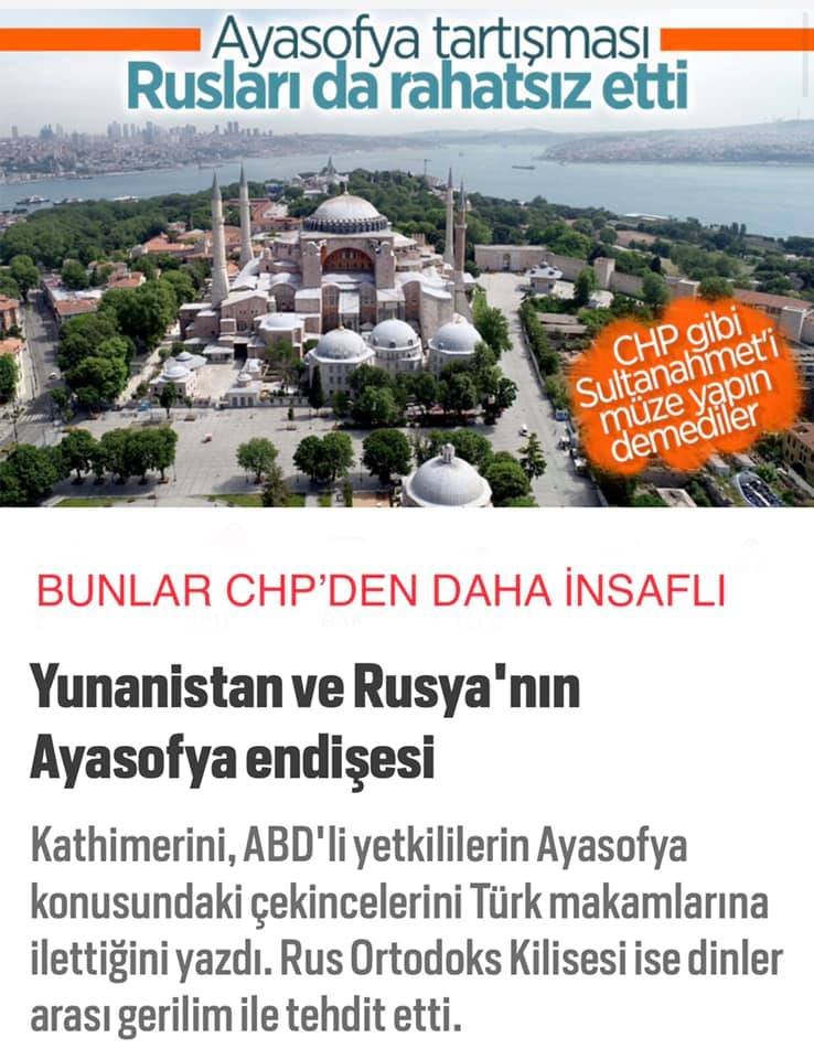 Ferhat_K42's tweet photo. Ayasofya’nın aslî vazifesini icrâ etme faaliyetine;

Abd: Çekinceliyiz.

Rusya: Dinler arası Gerilim Olur.

Chp: Sultanahmet’i de Müze Yapalım...

#hayirlicumalar https://t.co/BFjjiPiJvI