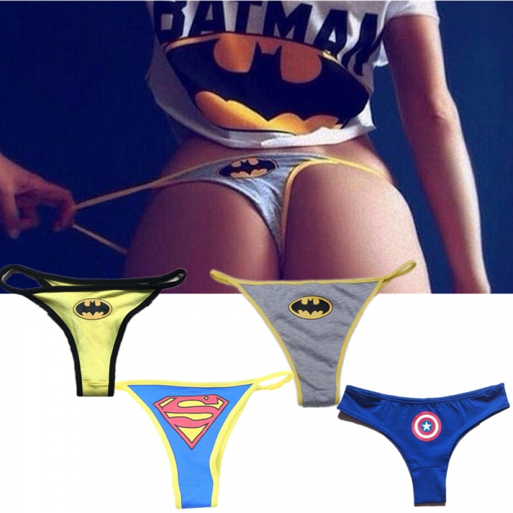 Gotham Hope on X: #gotham #gothamhope Sexy Women's Superhero Batman  Captain America Superman Cartoon Underwear G-String Panties Lingerie   / X