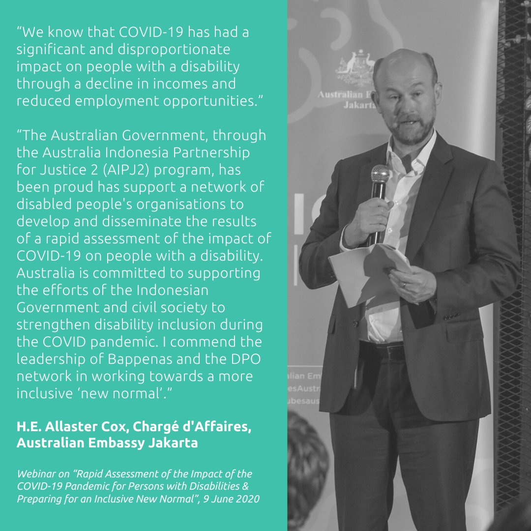 DubesAustralia's tweet photo. Australia is committed to supporting the efforts of the Indonesian Government & civil society to strengthen #disability #inclusion during #COVID19 pandemic. Read the 'Rapid Assessment of the Impact of the COVID-19 for Persons with Disabilities Report' at https://t.co/w7DPeg3Wmd https://t.co/iF2kvSJhVJ