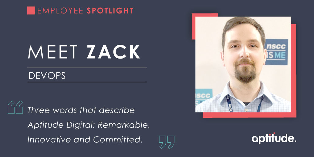 AptitudeDigital's tweet photo. We are excited to introduce you to our new DevOps Work Term Student, Zack Johnson. Read his full interview on our Facebook page: https://t.co/M5Hm3Qnwun 
#nscc #worktermstudent #nsccfoundations #halifax https://t.co/2nx1wGituj