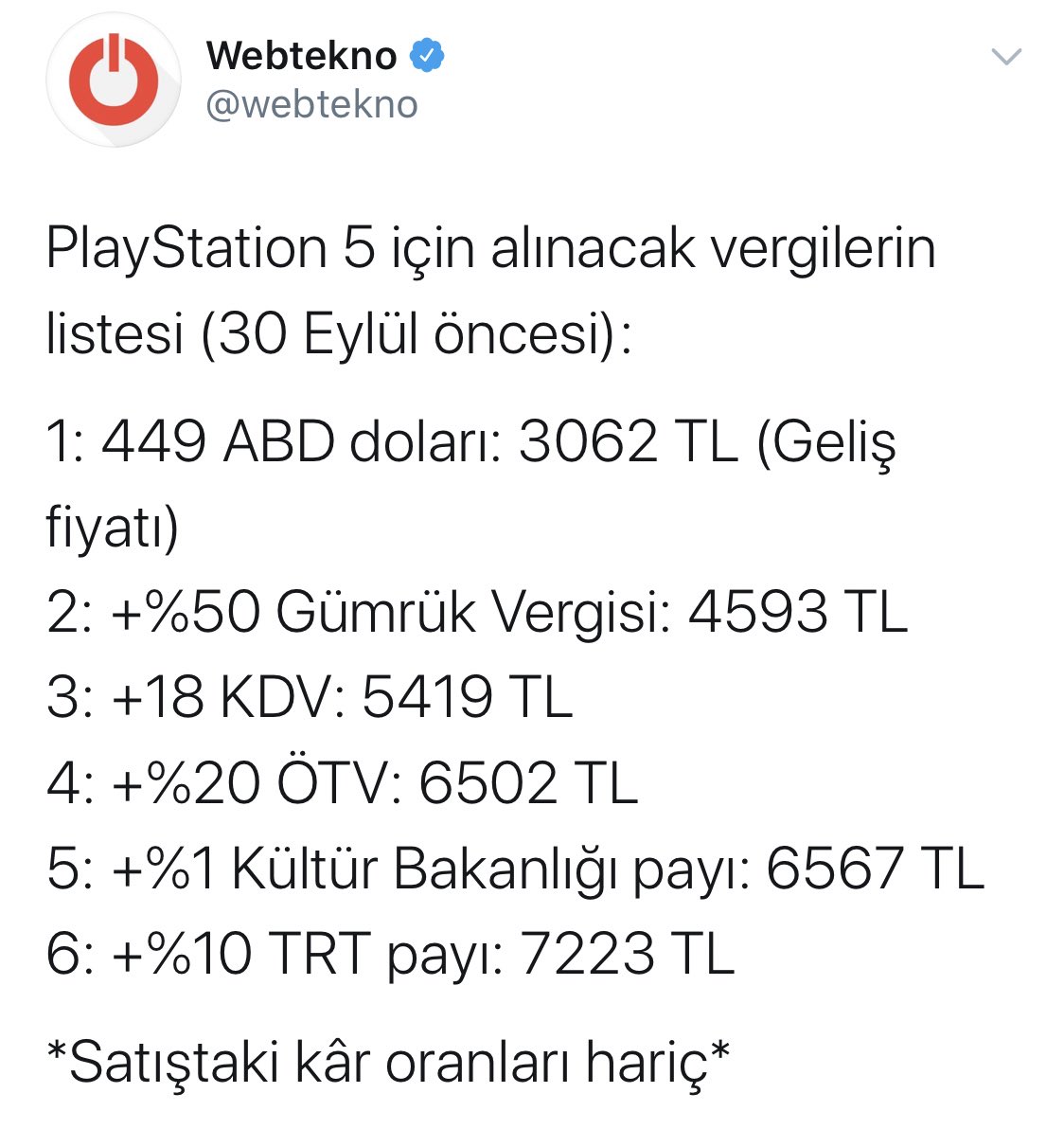 “Play station 5“ 7223₺ kar oranları hariç imiş,  İtalyaya gidip 3 gün gezip gelsem daha ucuza alıyorum 😅😂

#PlaySation5 
#PS5