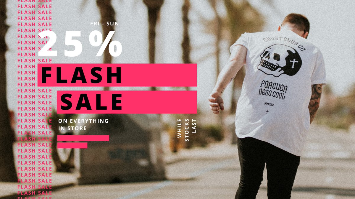 FLASH SALE ⚡️

Save 25% on everything until midnight on Sunday!

ghostclub.co

#streetwearstore