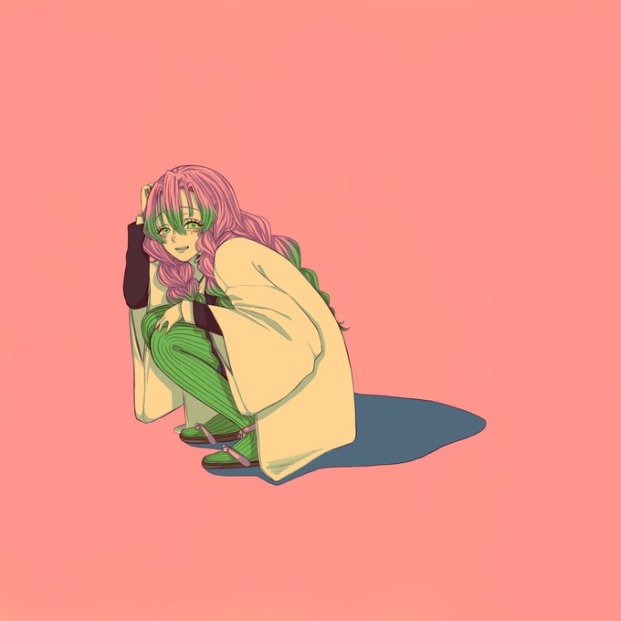 さもさんがTwitterに投稿した甘露寺蜜璃(鬼滅の刃)のイラスト。