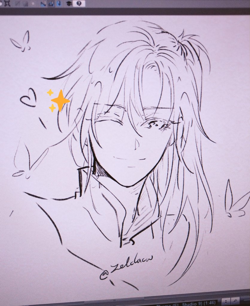 *wink~ First time doodling teen form fafa....I think....
My home WiFi died.....so I can only take picture and post by phone _(:з」∠)_
WiFi pls come back soon..!
