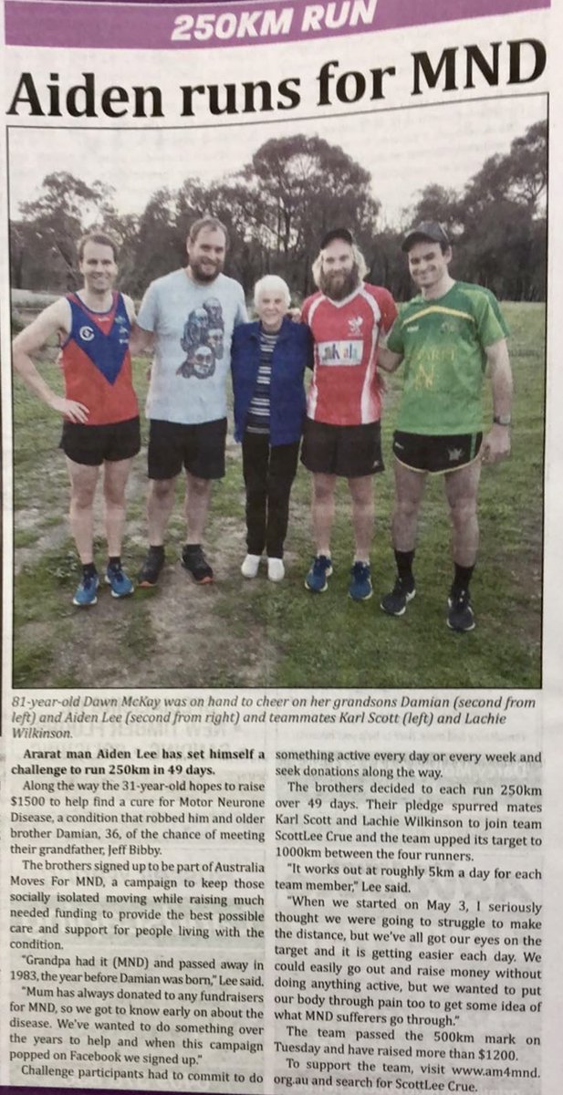 MNDVic's tweet photo. Meet the Scottlee Crue, some of our #AM4MND super movers ️ ️🏃‍️💪🤩 

In memory of their Grandpa Jeff, Aiden, Damian, Karl and their friend Lachie are running a total of 1000km (or 250km each) 💙 

Want to donate to this awesome cause? Click here 👉 https://t.co/ECIoxgYFah https://t.co/V5htLPf4Qr