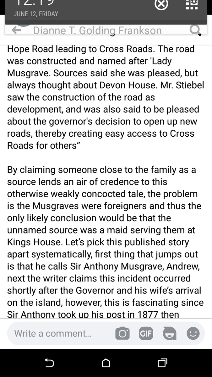 Blonde_tweeting's tweet photo. A new twist in the Lady Musgrave Story. I found this on FB and took screenshots. Have a read: 
#ladymusgrave #history #Jamaican #storytime #3sides to a #story https://t.co/2EM3tEgcrq