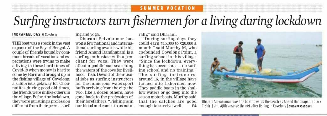 shibasahu2012's tweet photo. A story on how #lockdown forced these renowned #surfing and #yoga instructors back to #fishing in the middle of the Bay of Bengal. #Covelong #chennai #Tamilnadu #India #SurfingPoint #Corona @murthymegavan @newindianexpres https://t.co/ngmd8akEnO