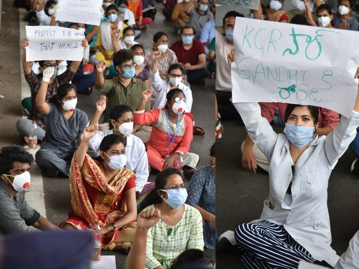 TeluguBulletin's tweet photo. #Telangana లో ఏం జరుగుతుందో? ఏం జరగనుందో?
#GandhiHospital లో గందరగోళం - మృతదేహాల తారుమారు,అదృశ్యం
గచ్చిబౌలీ ఆసుపత్రిపై అయోమయం -సిద్దంగా ఉన్నా వినియోగంలోకి రాని వైనం
వందల్లో కేసులు-నిరసనలో వైద్యులు
స్పష్టత లేని సమాచారం-స్పందించని అధికార వర్గం
#TRS #Janasena #JrDoctors #cmkcr https://t.co/9geAyC91B5