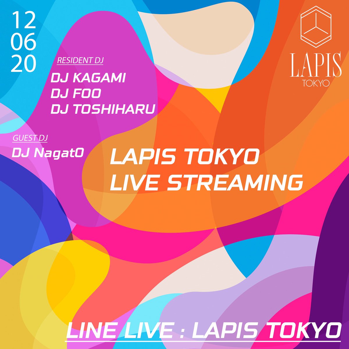 Lapis Tokyo 06 12 Fri 00 23 00 Lapis Tokyo Live Streaming Line Liveから高画質高音質live配信 通勤時間 おうち時間 スキマ時間を音楽で充実させよう 今夜はguestに千葉nutsから Nagat0 が登場 Line Live Lapis