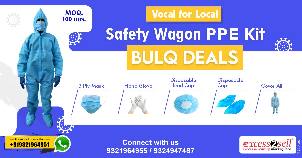 excess2sell's tweet photo. Get the best #wholesale deals on all-in-one protection #PPEKits in bulk available online at #Excess2sell
Call Now or WhatsApp +91 9321964951 / +91 9321964955
https://t.co/tCYenvGHMm
#PersonalCareProducts #PPEKitsInBulk #WholesaleSanitizers #WholesalePPEKits #StatySafe https://t.co/WSM4lqntJg