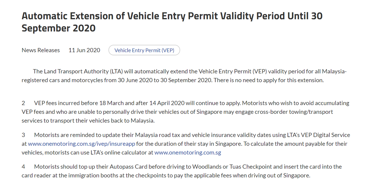 Update road tax and insurance validity for vep