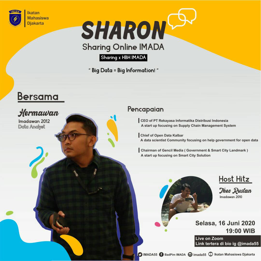 SHARON EPISODE SPESIAL!

Sharon kali ini akan mengangkat tema tentang Data Analyst, pembahasannya akan mengupas bagaimana sih kita sebagai kaum milenial atau kaum yang hidup di era milenial harus melek dengan data.

Langsung daftarkan diri kamu melalui bit.ly/daftarSHARON