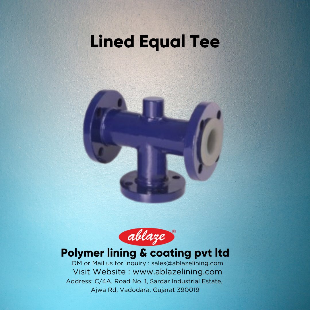AblazeLining's tweet photo. Lined Equal Tee by Ablaze polymer lining and coating pvt ltd
#ablaze #ablazelining #tee #equaltee #linedtee #linedequaltee #linedpipe #linedpipes #linedptfe #ptfe #ptfelined #linedpiping #vadodara #ptfetube #ptfelined #manufacturing #ukmanufacturing #leanmanufacturing https://t.co/2ub4ojJLmm