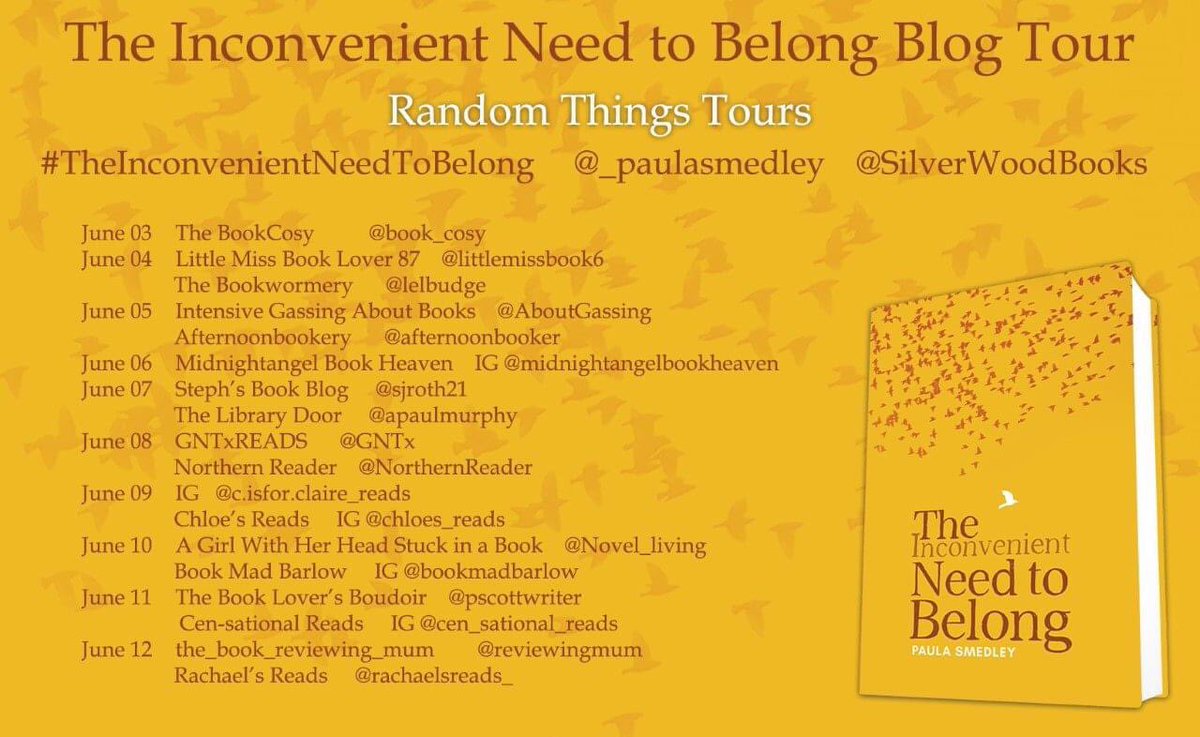 rachaelsreads_'s tweet image. It’s my stop on the #RandomThings tour for #TheInconvenientNeedToBelong by @_paulasmedley 
Thank you Paula for writing such a poignant and life affirming book - I fell in love with Alfie Cooper 💗 
@SilverWoodBooks 
@annecater 

instagram.com/p/CBUxq9KgIAk/