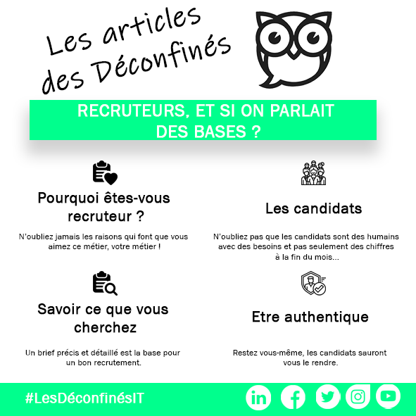 Chaque jour de nouvelles méthodes de recrutement émergent mais si on reprenait les bases ? Bérangère vous en parle ! 

Ce sujet vous intéresse ? Retrouvez l’article entier sur les Déconfinés de l’IT 👉  buff.ly/3cpXdcO 

#LesDéconfinésIT