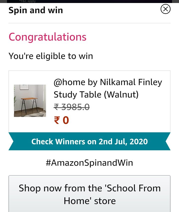 MachadoSimran's tweet photo. Simran m
@MachadoSimran 
I'm eligible to win an Study Table. I really need this for my online classes it would help me in studying. I wish to win it by @amazonIN 
#AmazonSpinandWin https://t.co/VZKUMlTfXD