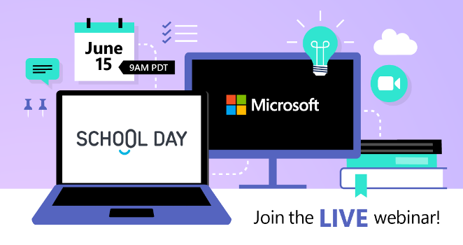 schooldaycom's tweet photo. Our upcoming webinar with @MicrosoftEDU is all about ways to support student social-emotional wellness. Tune in on June 15, 9AM PDT! https://t.co/bYLaUu7K35
#SEL #SocialEmotionalWellness https://t.co/bd4Rju7C1V