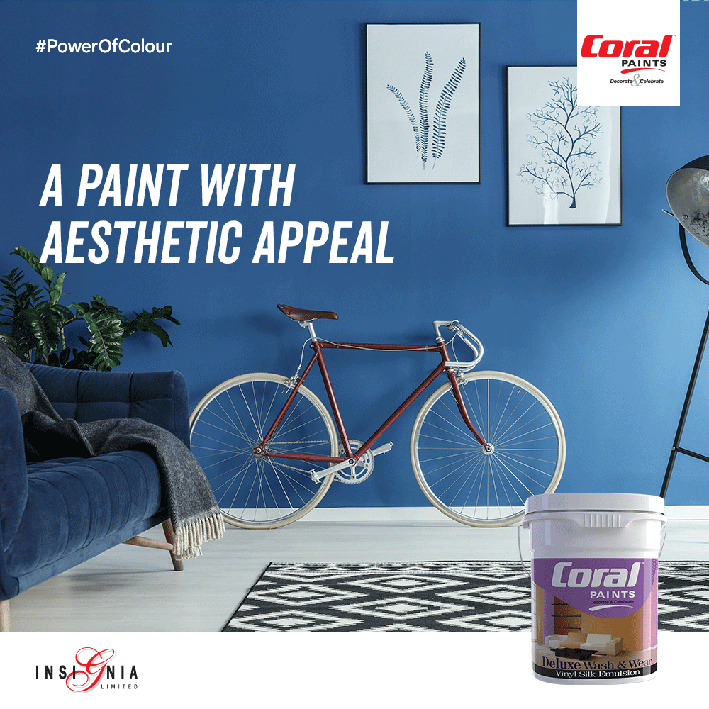 InsigniaTz's tweet photo. Coral Vinyl Silk Emulsion transforms your walls into surreal masterpieces giving them smooth finish, vibrant colours and great aesthetic appeal. #PowerOfColour https://t.co/lSboLx1944