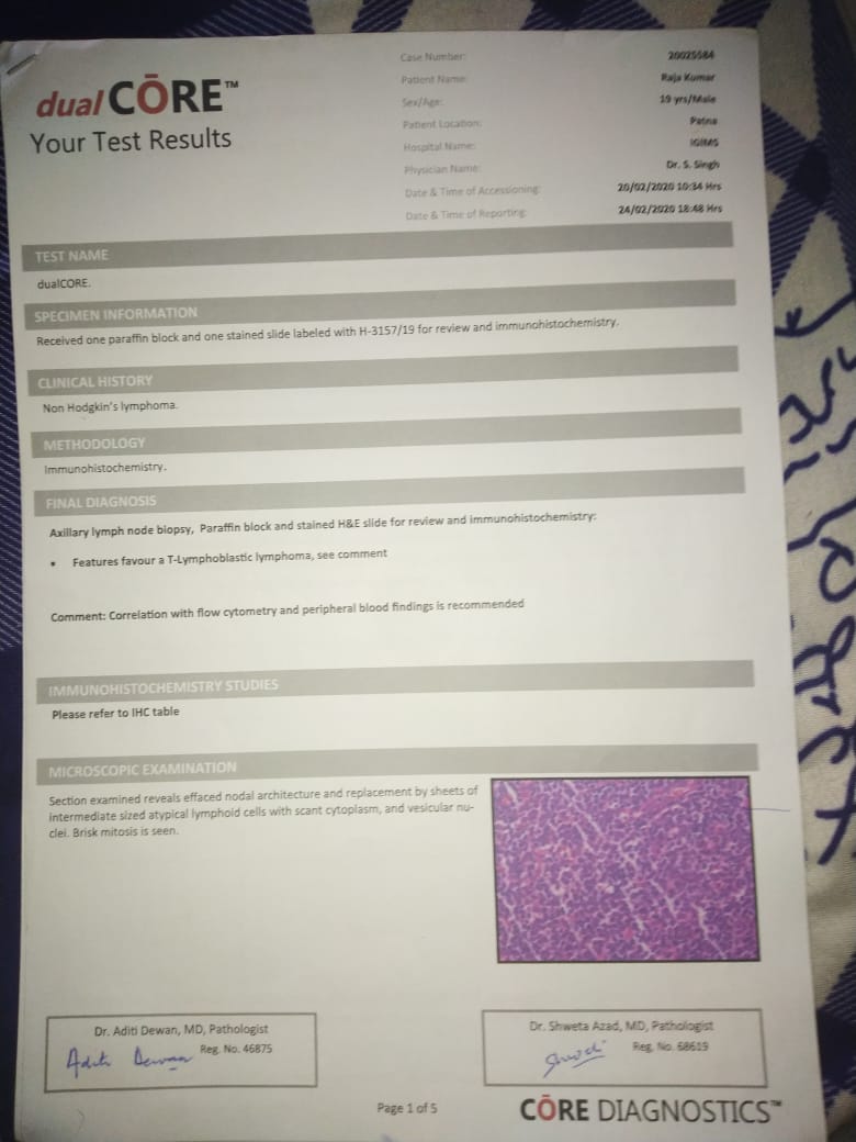 bittuboss147's tweet photo. #carryminati #YuvrajSingh #Cancer #HelpPLv #ketto #Bhubaneswar #BiharHealthDept @fortis_hospital @Bhuvan_Bam @akshaykumar @ChennaiIPL
following are his doctors reports https://t.co/tTPeYqNrd6