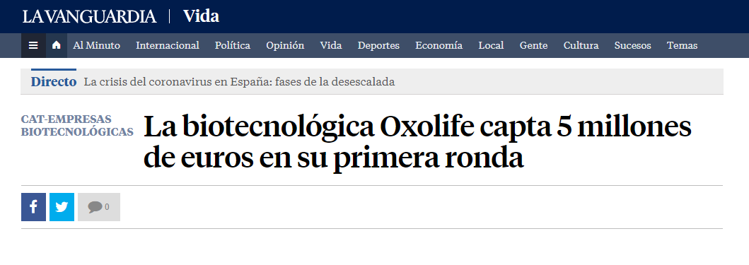 La biotecnológica @Oxolife, creada para desarrollar un nuevo tratamiento para mejorar la tasa de fertilidad femenina, capta 5 millones de euros en su primera ronda https://t.co/lIVAN9IfYv vía @LaVanguardia
cc @BStartup #BStartupHealth https://t.co/W9h2nR9OG5