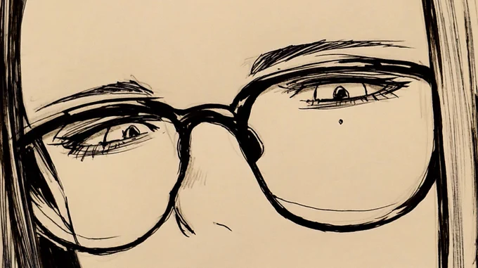 #私の描いた眼鏡断層見て
レンズの屈折から生まれる陽炎は、命の陽炎(ともしび)である。(←何いってんだこいつ) 